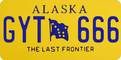 AK license plate GYT666