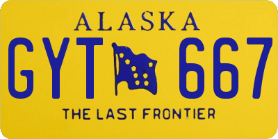 AK license plate GYT667