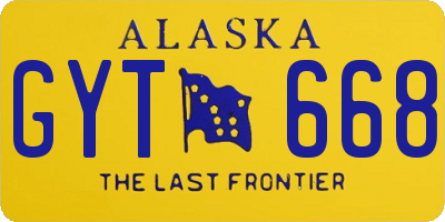 AK license plate GYT668