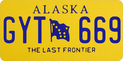 AK license plate GYT669