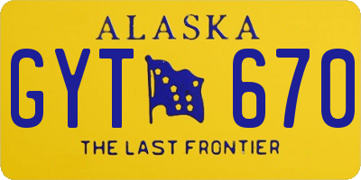 AK license plate GYT670