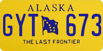AK license plate GYT673