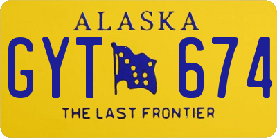 AK license plate GYT674