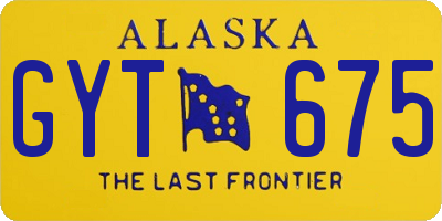 AK license plate GYT675