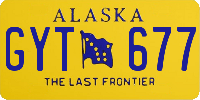 AK license plate GYT677