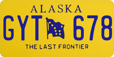 AK license plate GYT678