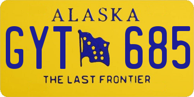 AK license plate GYT685