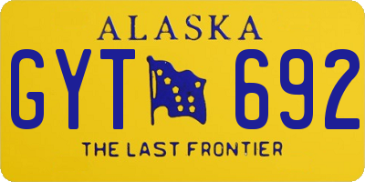 AK license plate GYT692