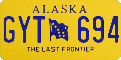 AK license plate GYT694