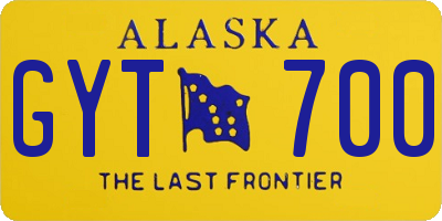 AK license plate GYT700