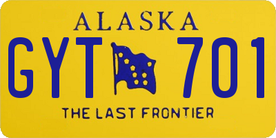 AK license plate GYT701