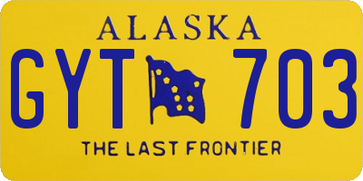 AK license plate GYT703