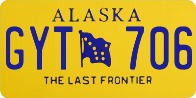 AK license plate GYT706