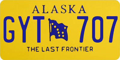 AK license plate GYT707