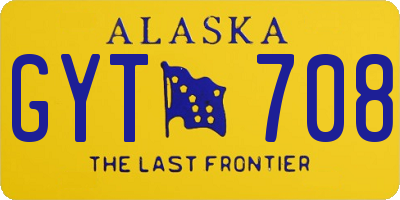 AK license plate GYT708