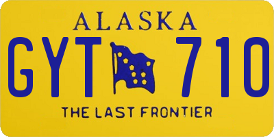 AK license plate GYT710
