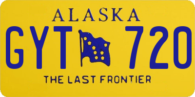 AK license plate GYT720