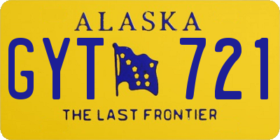 AK license plate GYT721