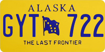 AK license plate GYT722