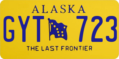 AK license plate GYT723