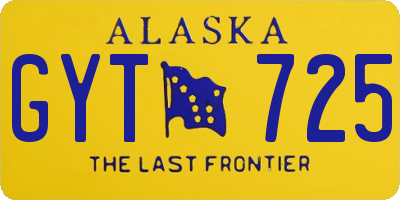 AK license plate GYT725