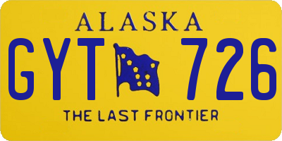 AK license plate GYT726