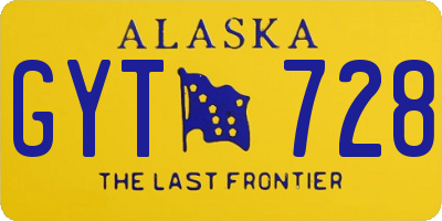 AK license plate GYT728