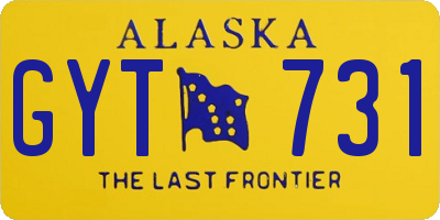 AK license plate GYT731