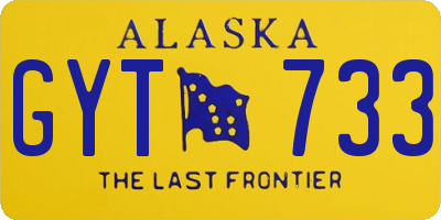AK license plate GYT733