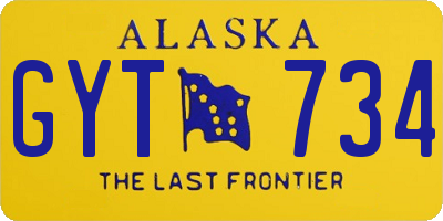 AK license plate GYT734