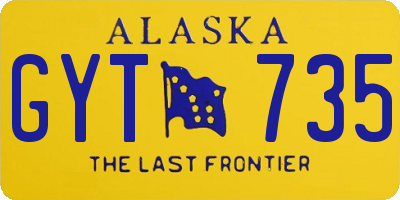 AK license plate GYT735