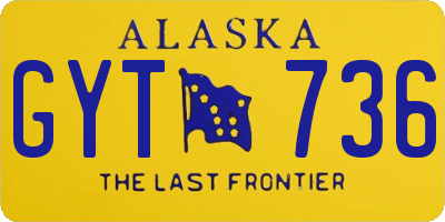 AK license plate GYT736