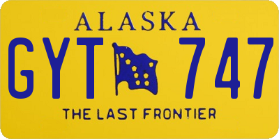 AK license plate GYT747