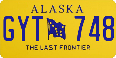 AK license plate GYT748