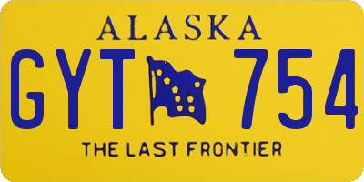 AK license plate GYT754