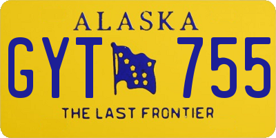 AK license plate GYT755