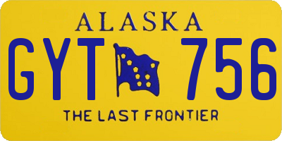 AK license plate GYT756