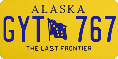 AK license plate GYT767