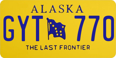 AK license plate GYT770