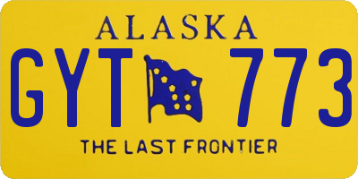 AK license plate GYT773