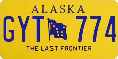 AK license plate GYT774