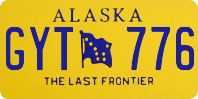 AK license plate GYT776