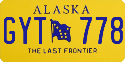 AK license plate GYT778