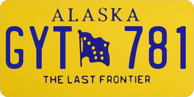 AK license plate GYT781