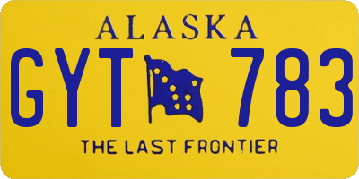 AK license plate GYT783