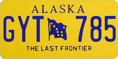 AK license plate GYT785