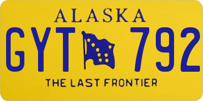 AK license plate GYT792