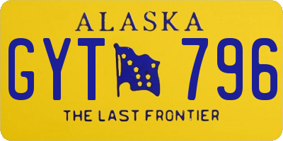 AK license plate GYT796