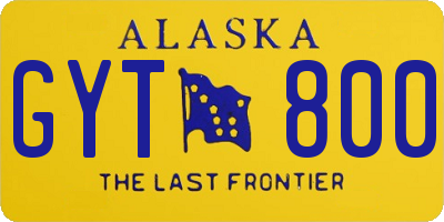 AK license plate GYT800