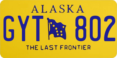 AK license plate GYT802